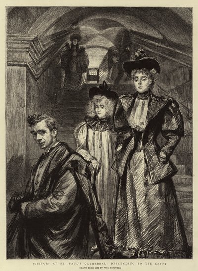 Visitantes en la Catedral de San Pablo, descendiendo a la Cripta de Charles Paul Renouard